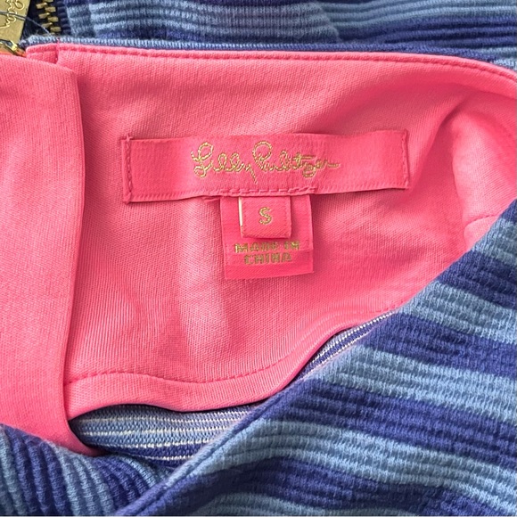 Lilly Pulitzer Alden Dress Blue Grotto Ottoman Stripe - Size Small - Picture 8 of 10